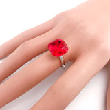 Adjustable Square Crystal Open Ring for Women Girls Wedding Gift
