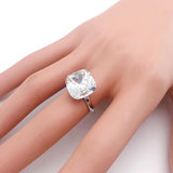 Adjustable Square Crystal Open Ring for Women Girls Wedding Gift