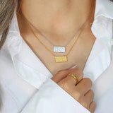 11:11 Rectangle Pendant 18K Plate Necklace Stainless Steel