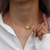 11:11 Rectangle Pendant Plate Necklace Stainless Steel 18K Plated