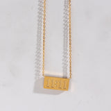 11:11 Rectangle Pendant Plate Necklace Stainless Steel 18K Plated