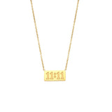 11:11 Rectangle Pendant Plate Necklace Stainless Steel 18K Plated