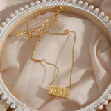 11:11 Rectangle Pendant Plate Necklace Stainless Steel 18K Plated