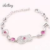 Music Note & Guitar Hand Jewelry Bracelet with Austrian Crystal