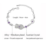 Music Note & Guitar Hand Jewelry Bracelet with Austrian Crystal