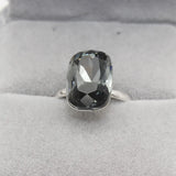 Adjustable Silver Plated Crystal Ring for Women - Rectangle Bijoux Gift