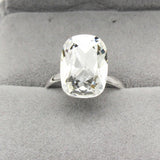 Adjustable Silver Plated Crystal Ring for Women - Rectangle Bijoux Gift