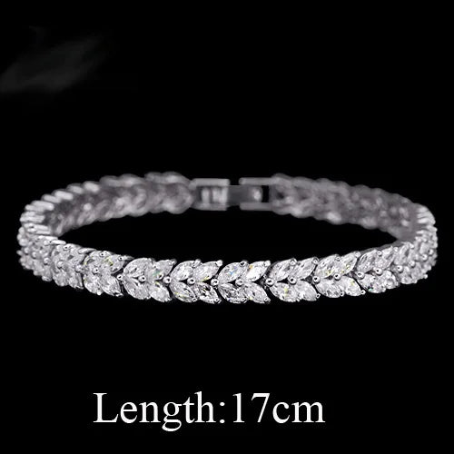 Marquise Cut Cubic Zirconia Wheat Tennis Bracelet for Women
