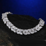 Marquise Cut Cubic Zirconia Wheat Tennis Bracelet for Women
