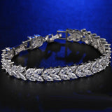 Marquise Cut Cubic Zirconia Wheat Tennis Bracelet for Women