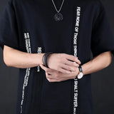 Men's Stainless Steel Magnetic Clasp Leather Bracelet Gift