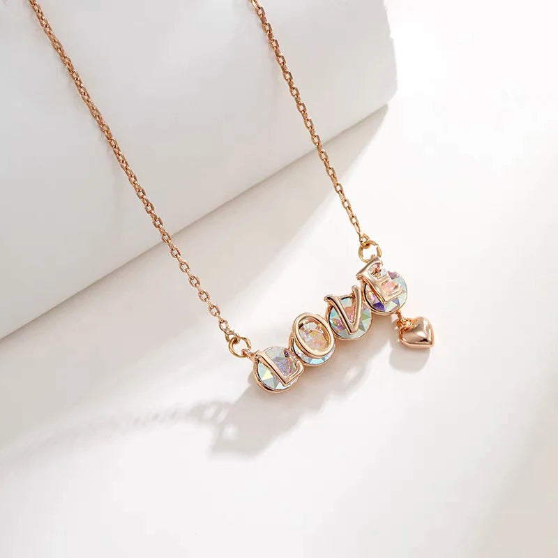 Love Necklace with Austrian Crystal - Party Jewelery for Women