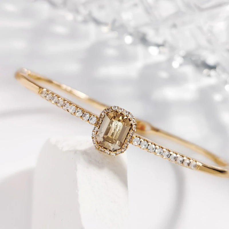 Crystal Square Bangle for Women - Elegant Jewelry Gift