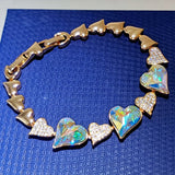 Women Bracelet Austrian Crystal Heart Bangle Bracelet