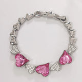 Women Bracelet Austrian Crystal Heart Bangle Bracelet