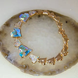 Women Bracelet Austrian Crystal Heart Bangle Bracelet