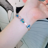 Women Bracelet Austrian Crystal Heart Bangle Bracelet