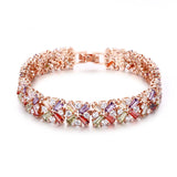 Gorgeous Silver Spring Flower CZ Tennis Bracelet Support