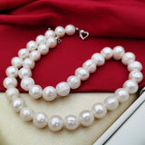 Big Pearl Necklace Natural Freshwater Pearl 925 Sterling Silver Women Gift