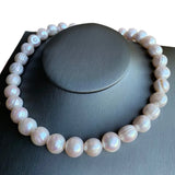 Big Pearl Necklace Natural Freshwater Pearl 925 Sterling Silver Women Gift