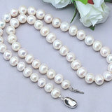 Big Pearl Necklace Natural Freshwater Pearl 925 Sterling Silver Women Gift