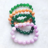 11-12MM Emerald Faceted Bracelet Green Orange Purple Bead Hand Row Gemstone