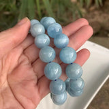 11-12MM Natural Aquamarine Bracelet AAAAA aeroides Gift