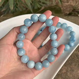 11-12MM Natural Aquamarine Bracelet AAAAA aeroides Gift