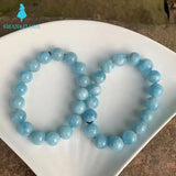 11-12MM Natural Aquamarine Bracelet AAAAA aeroides Gift