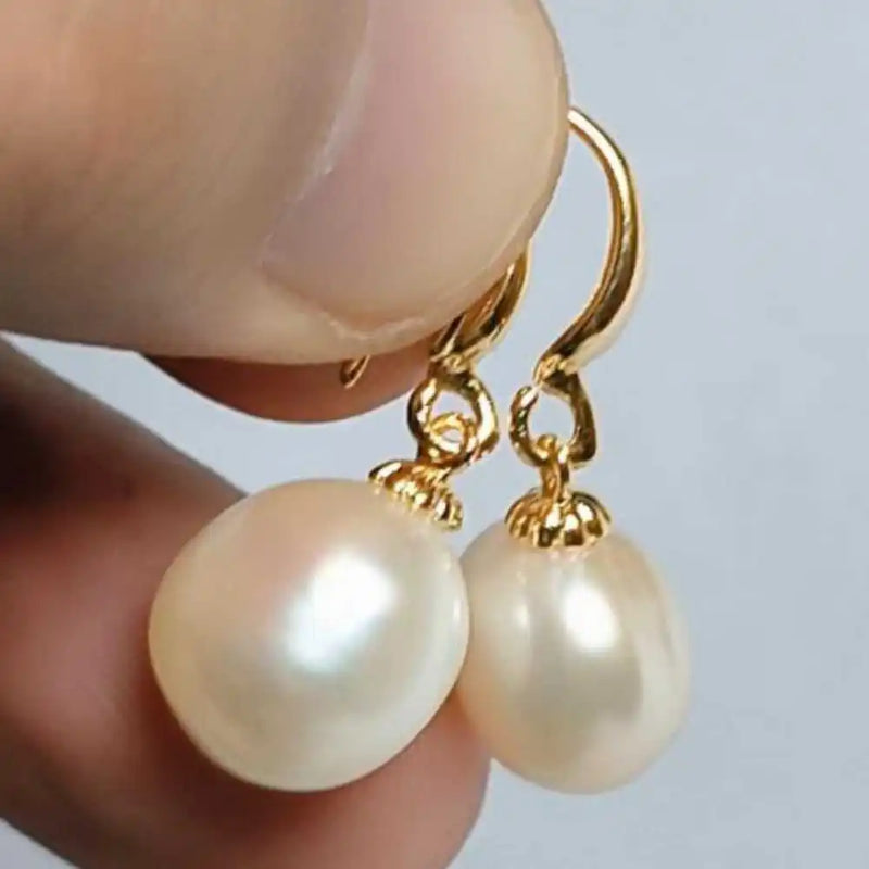 Natural Baroque Pearl Dangle Earrings 14K Ear Studs for Wedding Thanksgiving