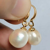 Natural Baroque Pearl Dangle Earrings 14K Ear Studs for Wedding Thanksgiving