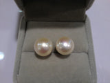 11-12MM Nat. Fresh Water Pearl Studs Earring 925 Silver