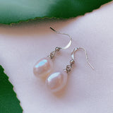 11-12MM Baroque Pearl Earrings 925 Silver Wedding Dangle Hook Party