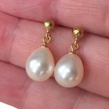 11-12MM South Sea Pearl Earrings 925 Silver Women's Lucky Jewelry