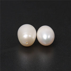 11-12mm Half Drilled Natural Pearl Beads For Jewelry Making Earrings