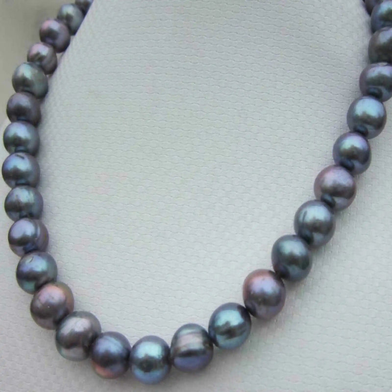 11-12mm Baroque Peacock Pearl 14k Necklace Bohemia Chakra