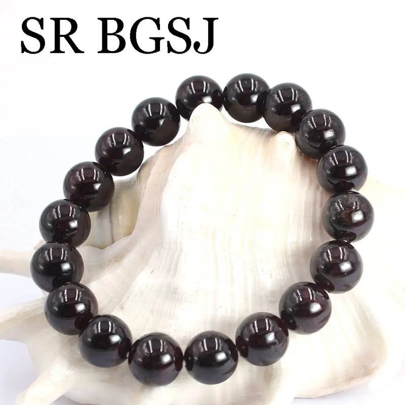 Natural Garnet Adjustable Stretchy Bracelet 7.5 inch