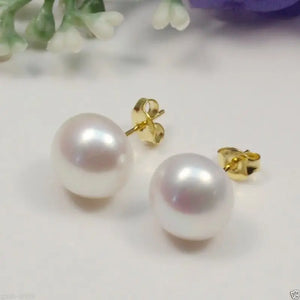 11-12mm Natural Cultured Freshwater Pearl Stud Earrings