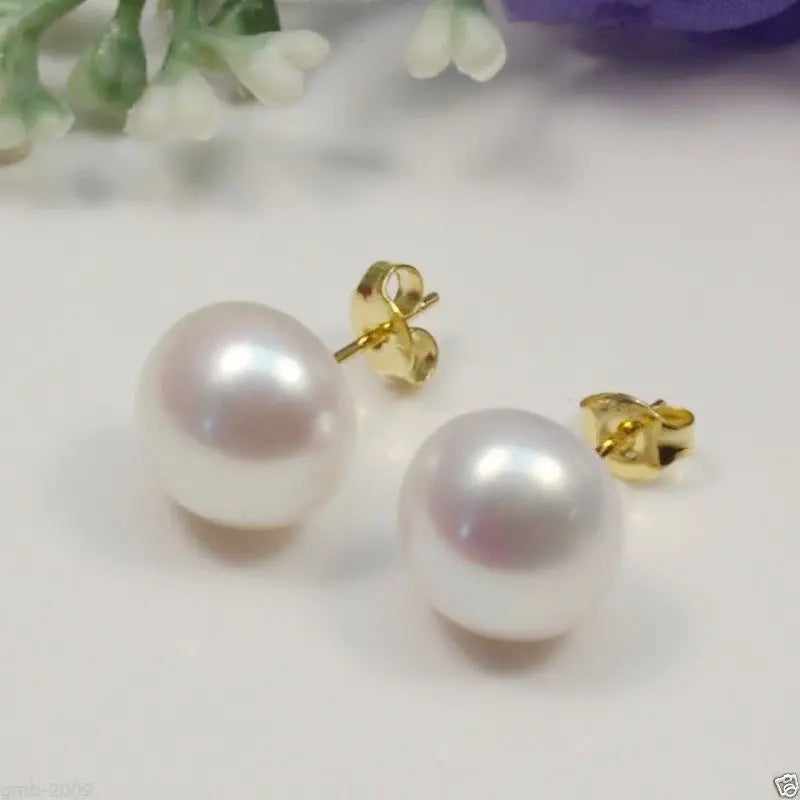11-12mm Natural Cultured Freshwater Pearl Stud Earrings