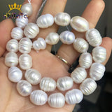 11-12mm Freshwater Pearl Beads Oval Shape Spacer Beads 15''