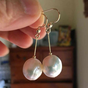 11-12mm Baroque Freshwater Pearl Earrings 14k Halloween Jewelry