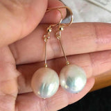 11-12mm Baroque Freshwater Pearl Earrings 14k Halloween Jewelry