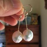 11-12mm Baroque Freshwater Pearl Earrings 14k Halloween Jewelry