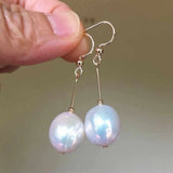 11-12mm Baroque Freshwater Pearl Earrings 14k Halloween Jewelry