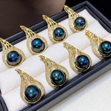 12mm Freshwater Pearl Necklace Natural Pearl Pendant French Vintage Style