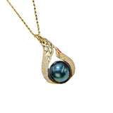 12mm Freshwater Pearl Necklace Natural Pearl Pendant French Vintage Style