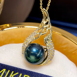 12mm Freshwater Pearl Necklace Natural Pearl Pendant French Vintage Style