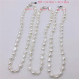 Baroque Freshwater Pearl Necklace with 925 Sterling Silver Clasp