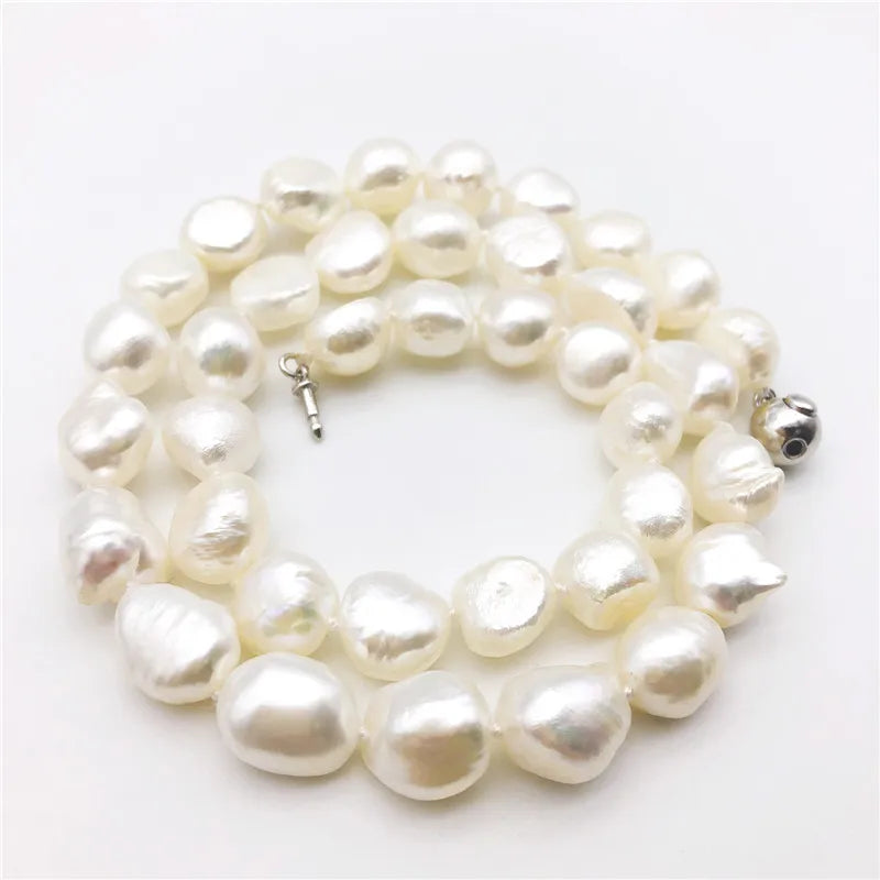 Baroque Freshwater Pearl Necklace with 925 Sterling Silver Clasp