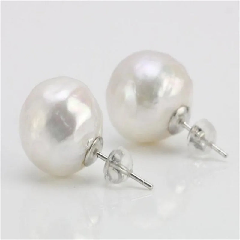 Baroque Pearl Earrings 18k Ear Stud Real Delicate AAAA Jewelry